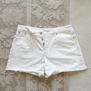 PARKE White Long Baggy Shorts